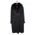 Classic tweed wool coat with fur shawl