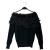 Fendi off shoulder knit sweater with organza detail and appliqué flowers 