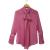 MaryMary tie neck long sleeve semi sheer blouse