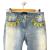 Rocco Barocco bead embellished mid rise bootcut denim pants