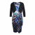 Fenn Wright Manson cocktail draped patterned dress with cropped knit cardigan