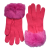 Unsigned wool blend & real fur trimmed  gloves